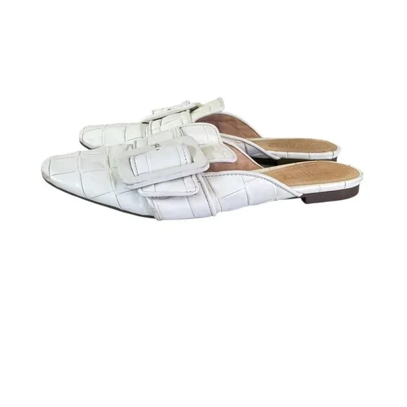 Schutz Women's Savana Braided White Leather Closed Toe Clogs/ Mule  Size 7B - Picture 2 of 12